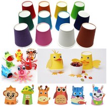 종이컵 칼라종이컵 국내산 칼라혼합 단색 12칼라 만들기재료 공작재료-1줄(50개입), 검정