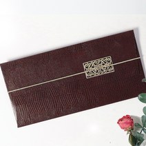 마음담는날 고급 가죽금속 용돈봉투 3개, 버건디