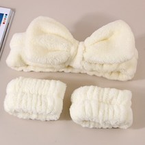 세안 머리띠 손목 밴드 세수 세면 헤어 리본 세면 세안 세수 용 헤어 샤워 머리띠 손목 리본