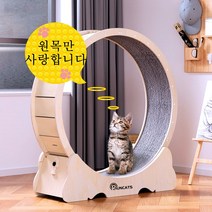 RUNCATS 무소음 간단 설치 캣휠 고양이캣휠, 자체 조립XL(113*36*120), 나무색