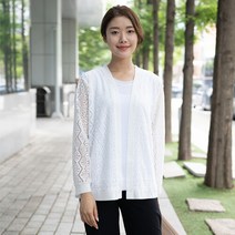 모슬린 여성 엄마옷 플라워 레이스 가디건 FVC207041 마담/미시옷/중년여성의류/빅사이즈/40대/50대/60대여성옷