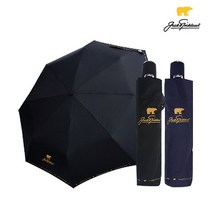 [기타브랜드] 잭니클라우스 3단우산 로고 접이식 완전자동우산, 색상:블랙