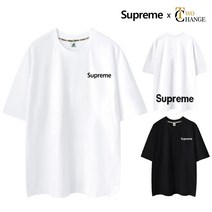 슈프림 정품 5부 오버핏 오리지널빅 빅사이즈 M~5XL 남자 여자 라운드 남녀공용 반팔 티셔츠