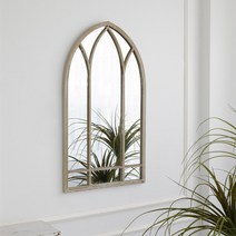 창문형 벽걸이전신 거울 아치형 인테리어 거울, 레트로 흰색 48cm x 83cm