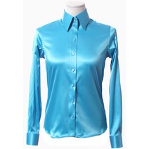 패션올리고 WDS200334-여성용 솔리드 공단스판 셔츠 실크셔츠