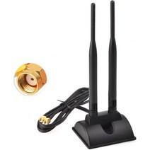 RP-SMA 남성 커넥터가 있는 Eightwood 듀얼 WiFi 안테나 PCI-E 네트워크 카드 USB 어댑터 무선 라우터용 2.4GHz 5GHz 밴드 마그네틱 베이스, RP-SMA 안테나