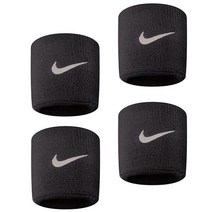 나이키 스우시 손목밴드 4P, 블랙 블랙