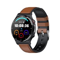 vwar max4 health smart watch men ecg ppg body temperature blood pressure heart rate ip68 방수 무선 충전기 s, 가죽 브라운