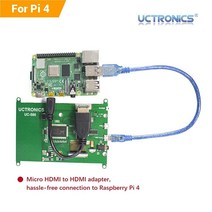 서브모니터 컴퓨터모니터 인기모니터 UCTRONICS 라즈베리 파이용 12.7cm(5인치) 터치 스크린 프롭 스탠드 포함 800x480 휴대용 정전식 HDMI LCD 디스플레이