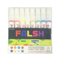투코비 falsh 형광 화이트 블랙 윈도우마카펜 8색 세트, 9개