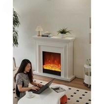 벽난로무드등 티비 거치대 2m 대형 조명 거실장 겨울, 1.8m 흰색 + 장식용 스토브코어(높이60)