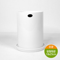 하모화분 원형 화분 25cm, 유광 화이트BH1825Y-W