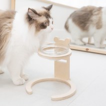 캣돌 강아지 고양이 높이조절 식탁 1구 2구 (식기포함), 1구(식기 포함)
