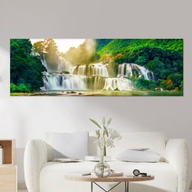 재산운 풍경 심리치료 인테리어 와이드 액자, 02.선셋 폭포, 와이드 30호 90x30+꼭꼬핀 사은품