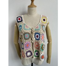 여성 여름 니트 조끼 뷔스티에 뜨개 베스트 크로 셰 질 레트로 민소매 자켓 카디건 boho 코트 보헤미안 비치 자수