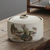 고급 도자기 차보관통 찻잎 보관 소분 보이차 보관통 케이스, H