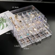 아크릴진열장 신발 피규어 진열장 진열대 귀걸이 디스플레이를 위한 럭셔리 보석 상자 투명 아크릴 홀더 서랍 반지 보관 목걸이 스트레이 키즈, [01] 72 grid
