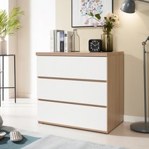 데코라인 데니 3단서랍장 800, 아카시아