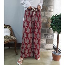 상상그이상 여성용 날개 와이드 팬츠 4칼라 유니크패턴 시원한 통바지 밴딩팬츠 편한바지 집앞 마실룩