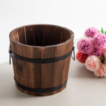 [플라워트리] 원형우드방부목 대형화분 24x20cm, 상세 설명 참조