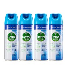 데톨 항균 스프레이 450ml 살균 항바이러스 크리스프 브리즈, 4개