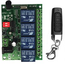 스마트 다중 DC 12V 24V 10A 433 MHz 4CH 4 채널 무선 릴레이 RF 원격 제어 스위치 수신기 + 송신기, 04 C   12V