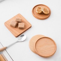 커피컵받침 나무 우드 티코스터 식탁데코 홈카페 아이스아메리카노잔 라떼잔, 상품선택, 1-티코스터-원형