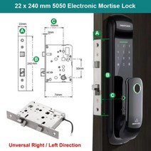 목문도어락 Tuya와이파이 스마트 도어 잠금 장치 Ttlock 블루투스 생체 인식 지문 디지털 암호 앱 카드 키리스 엔트리 전자, 22x240mm 8 Languages+Tuya WiFi