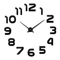 패션 3d 벽시계 reloj 드 pared 석영 시계 현대 diy 거실 대형 장식 horloge murale 스티커, 02 Black_01 27 inch