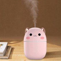 야옹이 단순생활가습기 귀여운 토끼 미니 가습기 USB 아로마 에센셜 오일 디퓨저 자동차 초음파 미스트 메, 05 Pink Cute Cat