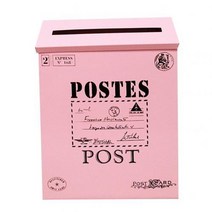 우편함 전원주택 방수 벽걸이 가정용 다세대 우체통 뜨거운 빈티지 벽 철 사서함 메일 우편 편지 신문 상자 홈 장식 미국 스타일의 편지 상자 드롭 배송 편지함 메일박스, 분홍