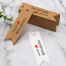 손으로 만든 종이텍 다용도 가격 데코 리본 라벨 종이텍 나무색 100p