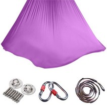 플라잉요가해먹 가정용 해먹 요가 천 최신 다기능 탄성 공중 플라잉 스윙 벨트 1 세트 요가 훈련, 04 purple