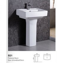 아메리칸 스탠다드 화장실 도기 스탠드 가정용 욕실 세면대 일체형, 09. B21화이트기둥+하수기+꼭지