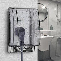 힐링타임 투명 콘센트 방수 커버 덮개 가리개 욕실 소형 대형, 대형(블랙), 1개