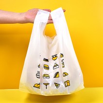 손잡이 음식 포장 비닐봉투 디자인: 음식 이모티콘 (소) (중), 음식이모티콘 소(1000장)