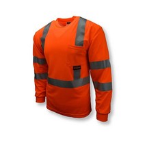 Radians ST21-3POS-M 클래스 3 Max-Dri 수분 흡수 메시 긴소매 안전 티셔츠 미디움 오렌지, Safety Orange_4X-Large