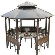 파고라 정자 퍼걸러 공원 그늘막 캐노피 방갈로 바비큐장, 3.5m 팔각정