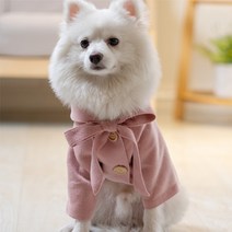 제이스 심쿵사 차차 후드 강아지코트 강아지아우터 강아지 모직코트, 핑크