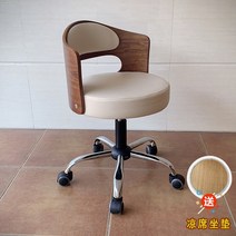간단한 학생 리프트 회전 사무실 의자 현대 가구 단단한 컴퓨터 등받이 아름다움 메이크업 게임, 08 Brown Wood White Pu