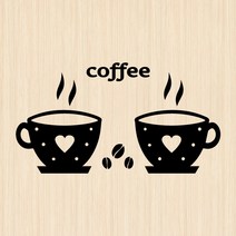오피스왕국 커피 커피잔 coffee4 그래픽 스티커, 블랙