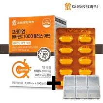 대웅생명과학 프리미엄비타민 C1000 +아연 100정 Vitamin C 산화아연 + 알약케이스 증정, 1박스