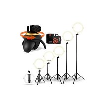 SQUATZ 8인치 LED 14W 셀피링라이트 R8 유선 콘트롤 리모콘 테이블 삼각대 휴대전화 홀더 포함 밝기 레벨 조절 가능 인플루언서 YouTube 트레이너 스트리밍용, 상세페이지 참조