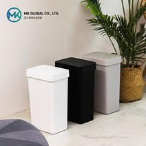 MK 멜로우 원터치&오픈형 슬림 휴지통 5L 10L 20L, 원터치, 화이트, 1개