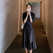 꿀꿀민연 여성 랩 빅사이즈 쉬폰 원피스 하객룩 여름 원피스