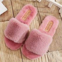 사무실 실내화 따뜻한 털 슬리퍼 4color 퍼실내화 털실 인조퍼, 핑크235