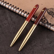 고급 각인가능 앤틱 우드 황동 볼펜, 브라운