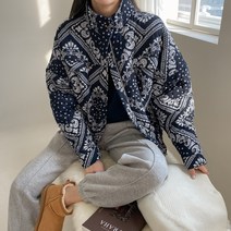 캐주얼페이즐리누빔점퍼