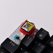 키보드 키캡 맞춤형 크리 에이 티브 수제 기계 수지 고투명 투명 빨간색 Fu Lu Shou Xi keycap 선물 KT 브랜드 예쁜 키캡, 3. 블루 라이프