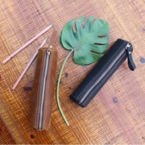 신학기 초등학교 중학교 고등학교 대학교 직장인 캠퍼스 펜파우치 소가죽필통, 브라운